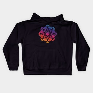 Sunset Watercolor Crystal Mandala - Silhouette Kids Hoodie